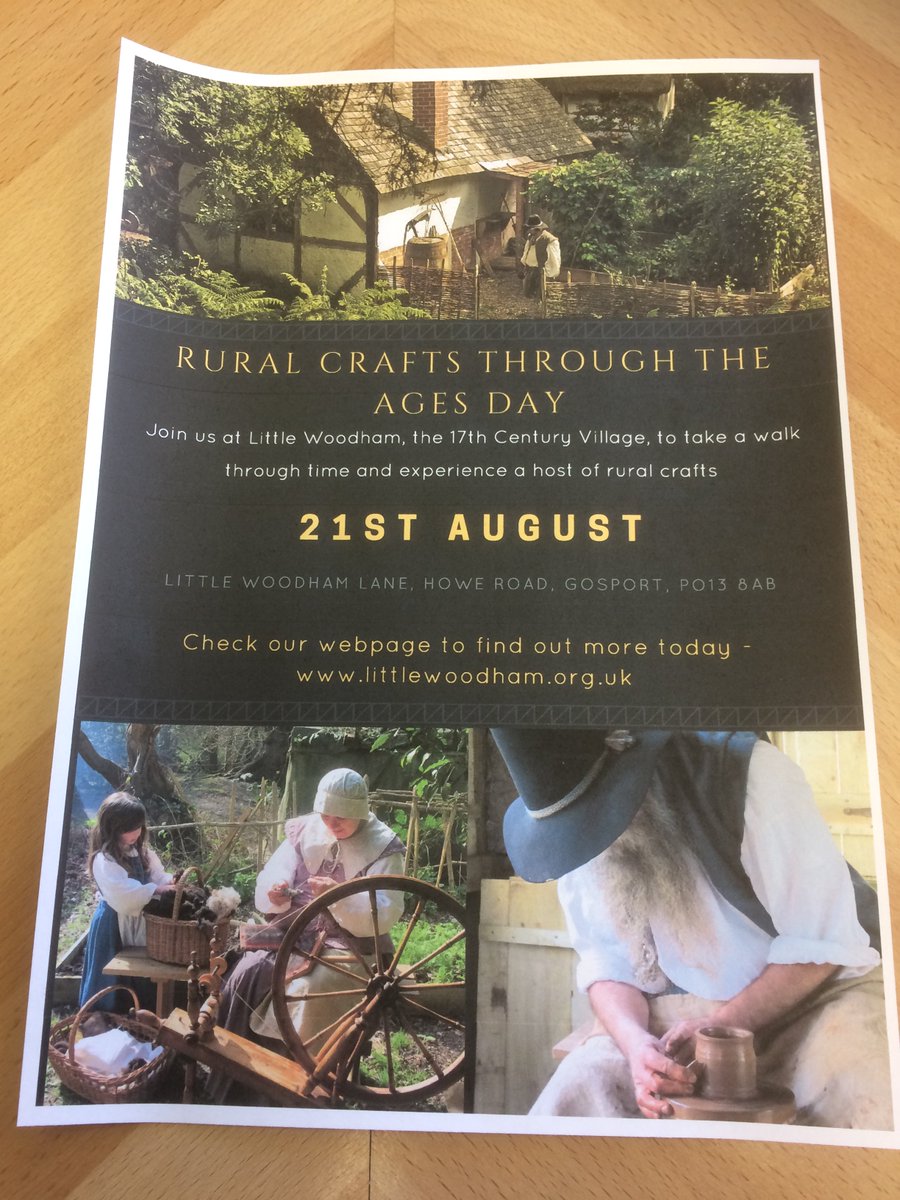 Date for your Diary #craft <a href="/DiscoverGosport/">Discover Gosport</a> Our very own 17th Century Village <a href="/_LittleWoodies/">Little Woodham Living History Village</a> @FamiliesSolentE