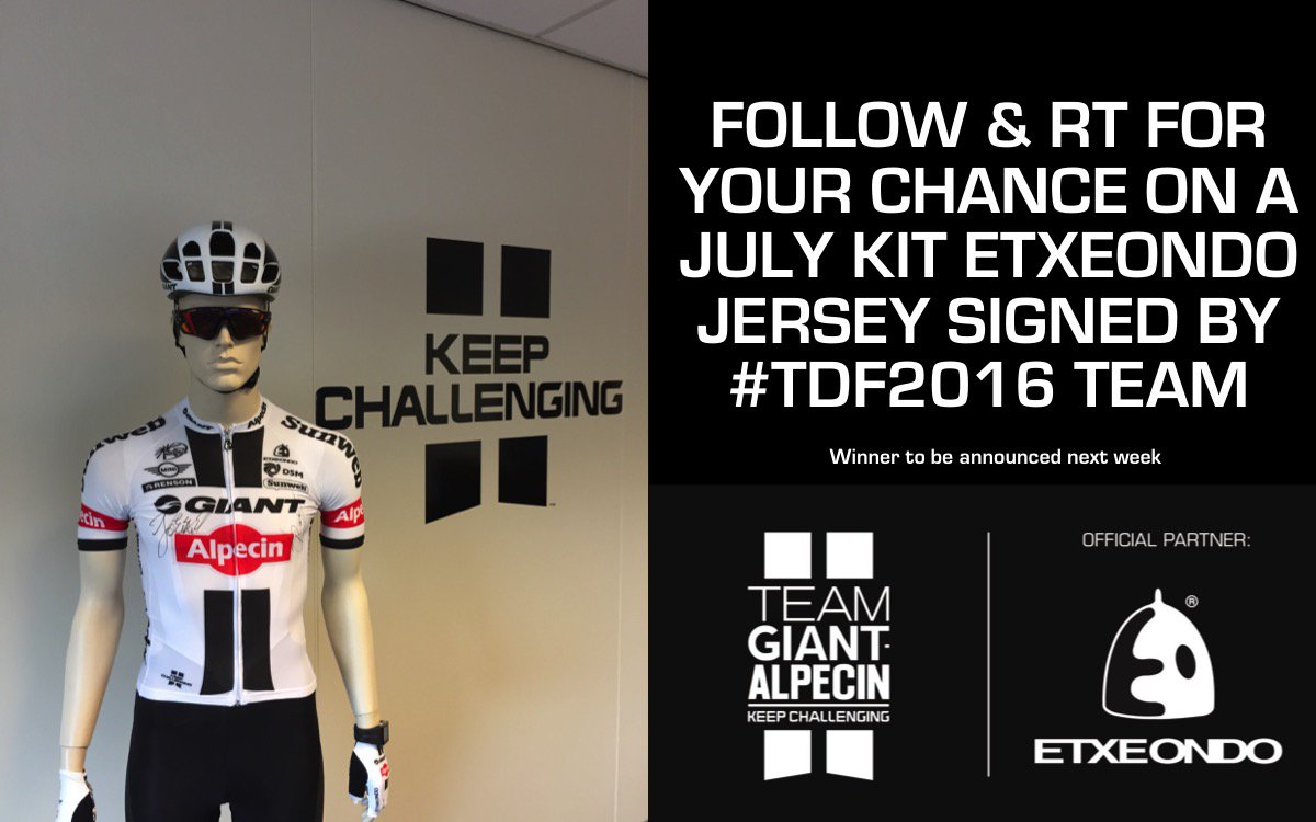 picnicpostnl's tweet image. Follow &amp;amp; RT for a chance to win a "July Kit" @_ETXEONDO jersey signed by the #TDF2016 team! #KeepChallenging