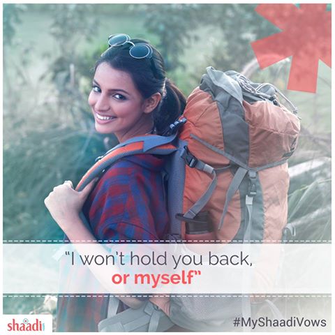 ShaadiDotCom's tweet photo. #MyShaadiVow is to leave you alone and go on one girls' trip every year! :D https://t.co/yI49imubL8