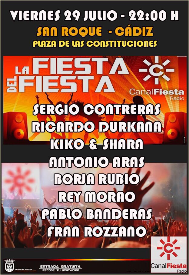 RT ENTRADAS AGOTADAS para #FiestadelFiesta en #SanRoque con <a href="/canalfiesta/">Canal Fiesta Radio</a> 
GRACIAS!! por venirte de FIESTA