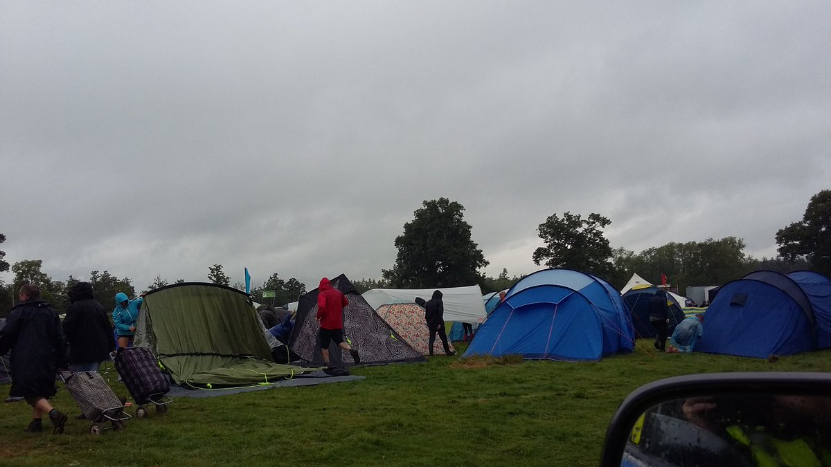 CarlislePolice's tweet photo. Committed to #kendalcalling2016 Wet but happy campers #seeyouinthefields #emperorsfield #camping #festival https://t.co/5vZlDHez39