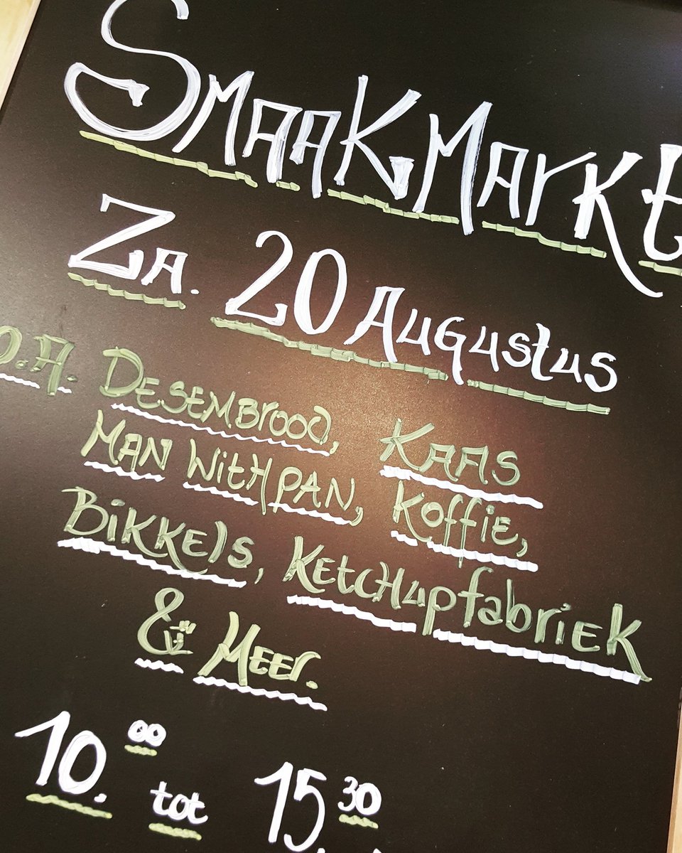#Agenda tip  zaterdag 20 augustus #smaakmarkt in de #kogerstraat29