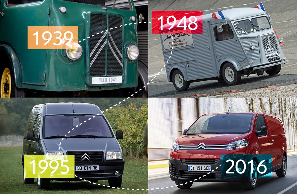 citroenbelux's tweet photo. De 1939 jusqu'à aujourd'hui... L'évolution vers le #NewJumpy #TBT https://t.co/7IEo49zKS4