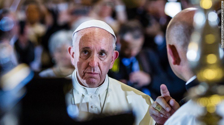 CNN's tweet photo. Pope comments on killing of priest in France: World is at war, but it's not a religious one https://t.co/6WUWcGjncp https://t.co/l6MWQO9k4w