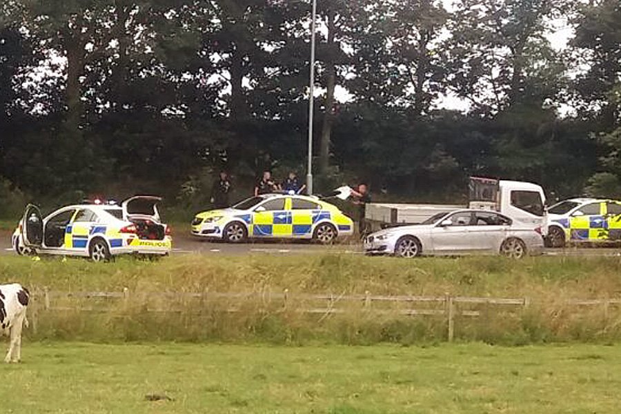ICYMI A dramatic police chase ended with suspects tasered near Stafford yesterday Express