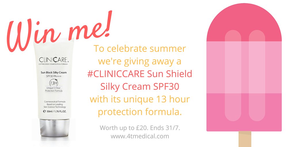 To celebrate summer we're giving away a #CLINICCARE Sun Shield Silky Cream SPF30. Follow &amp; RT to enter! #comp #win