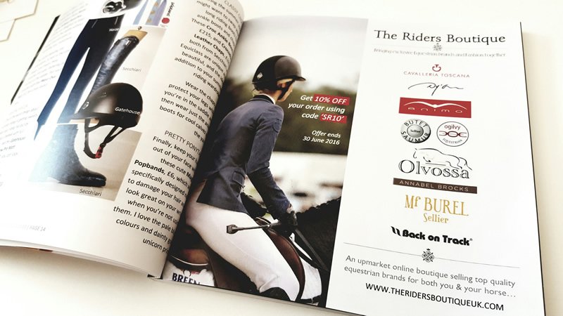 Great #offer from @RidersBoutique in our Summer issue. Get 10% off orders using code 'SR10' stylereins.com/magazine