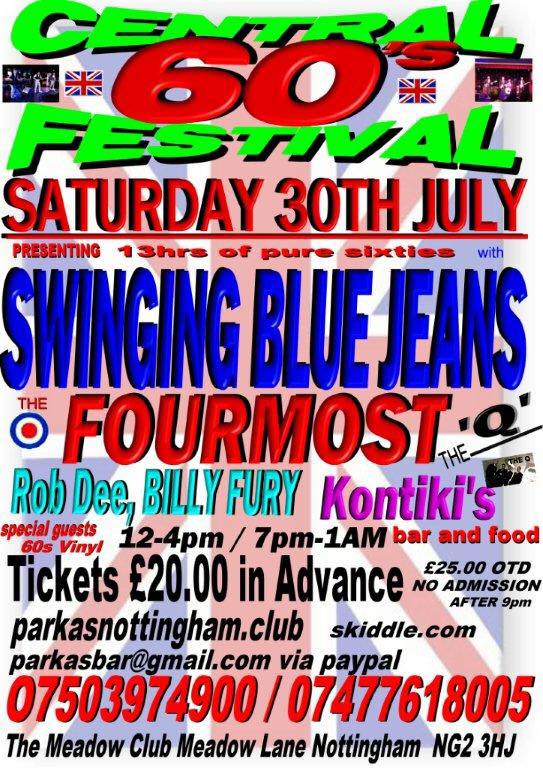 the_fourmost's tweet photo. @parkasbarnottm this Saturday with our pals #SBJS Limited tickets avail @TheKontikis @swinging60s @hit45s @RS60S https://t.co/hBftJO1vLB