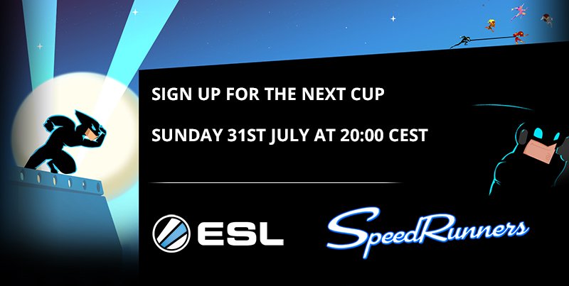 ESLSpeedRunning's tweet image. Time to sign up for the upcoming #SpeedRunners cup: play.eslgaming.com/speedrunners/e… We wish good luck to all participants!