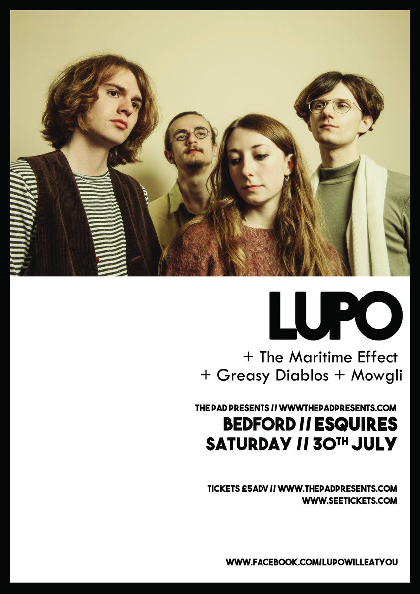 LUPOWILLEATYOU's tweet photo. This Saturday we play our first headline show outta London at @bedfordesquires! TIX:  https://t.co/XLywk49AJ7 https://t.co/2hKmW4f50i