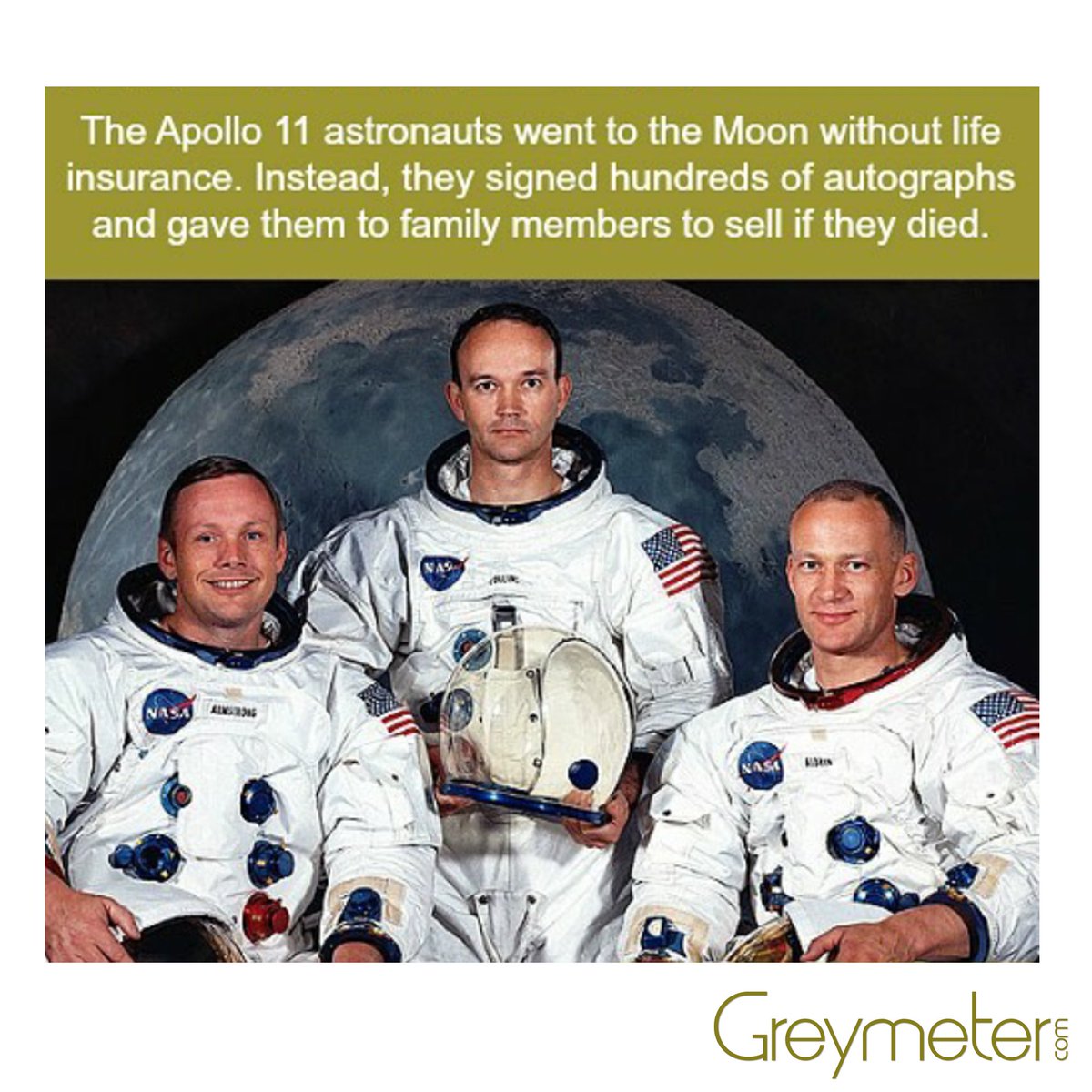 GreymeterGlobal's tweet image. #Astronaut #Apollo11 #Didyouknow #Facts #GreyMeter