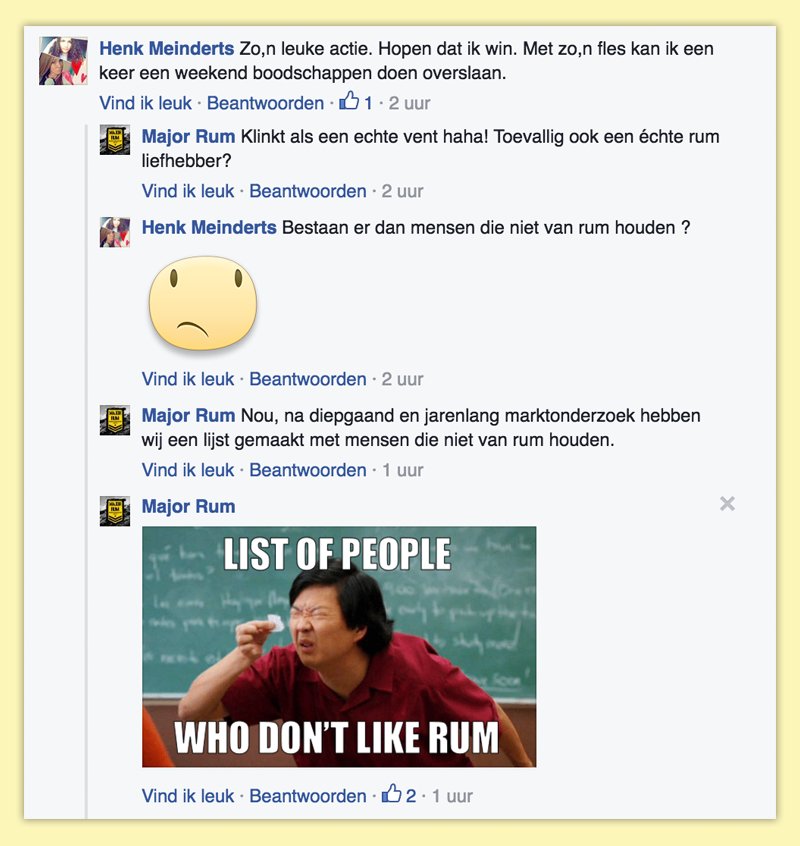 thebestsocialNL's tweet image. Haha die reactie van Major Rum. 😝 #debestesocial