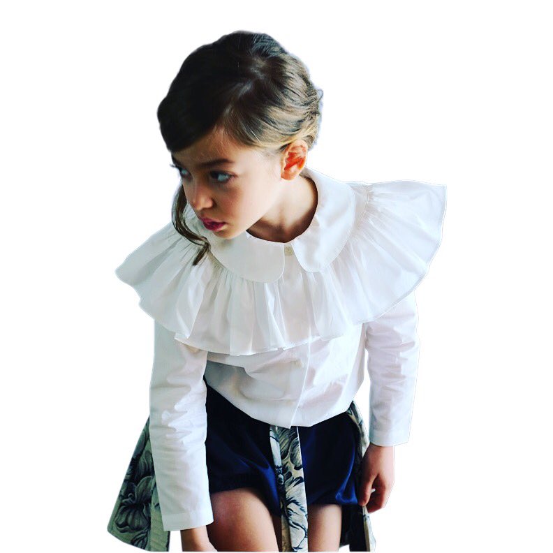Crisp white shirt with wide collar and frill. Love this <a href="/wolfandrita/">Wolf and Rita</a> Alzira blouse ❤️ #autumn