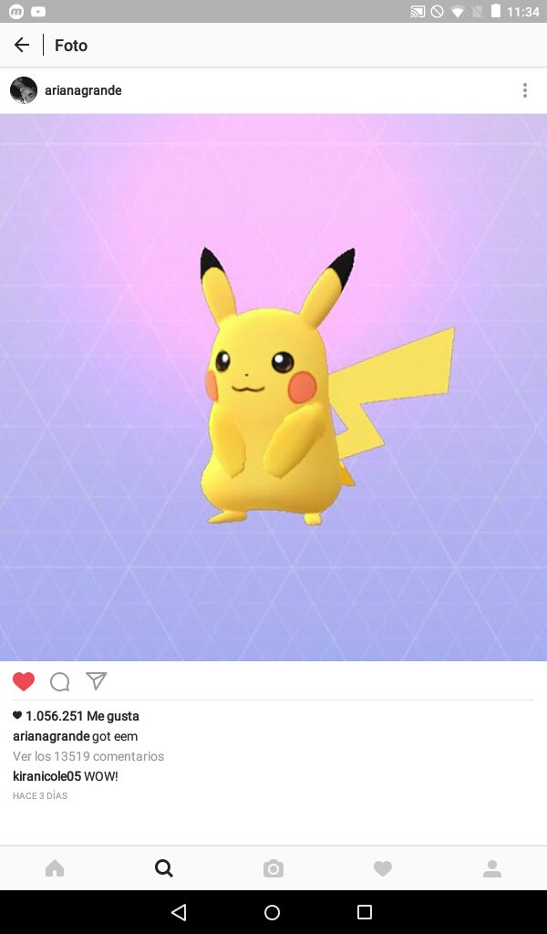 manuvalez65's tweet photo. @Rubiu5  ya hasta lo atrapo Ariana grande a pikachu https://t.co/a9Y5r27Xtp