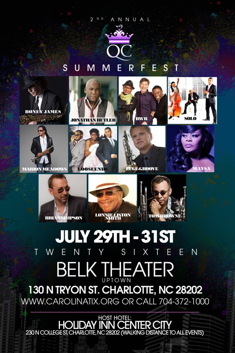 TempoCharlotte's tweet photo. Tomorrow is the BIG day Day #1 of #QCSummerfest featuring @boneyjames! Purchase Tickets: https://t.co/Eb0uiD2wes https://t.co/Stvn1HIyqe