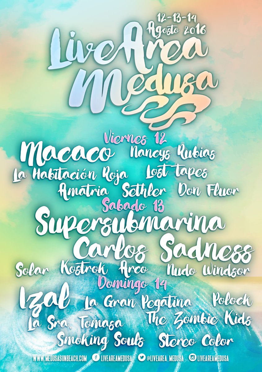 livearea_medusa's tweet photo. ☆ Cartel definitivo ☆ 

¡¡SORTEO DE UNA ENTRADA ENTRE TODOS LOS RTs!! https://t.co/fhuDljYHtf