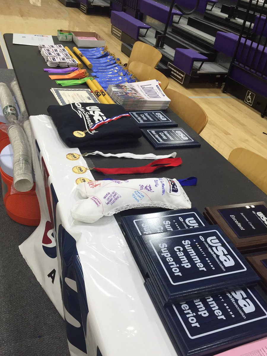 Awards ready for USA Dance Team Camp at Cal Lu.