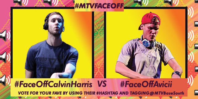 MTVBaseAfrica's tweet photo. #MTVFaceOff | International dance kings go head to head. Who's crown is it? #FaceOffCalvinHarris vs #FaceOffAvicii https://t.co/fGz2XlZUQO