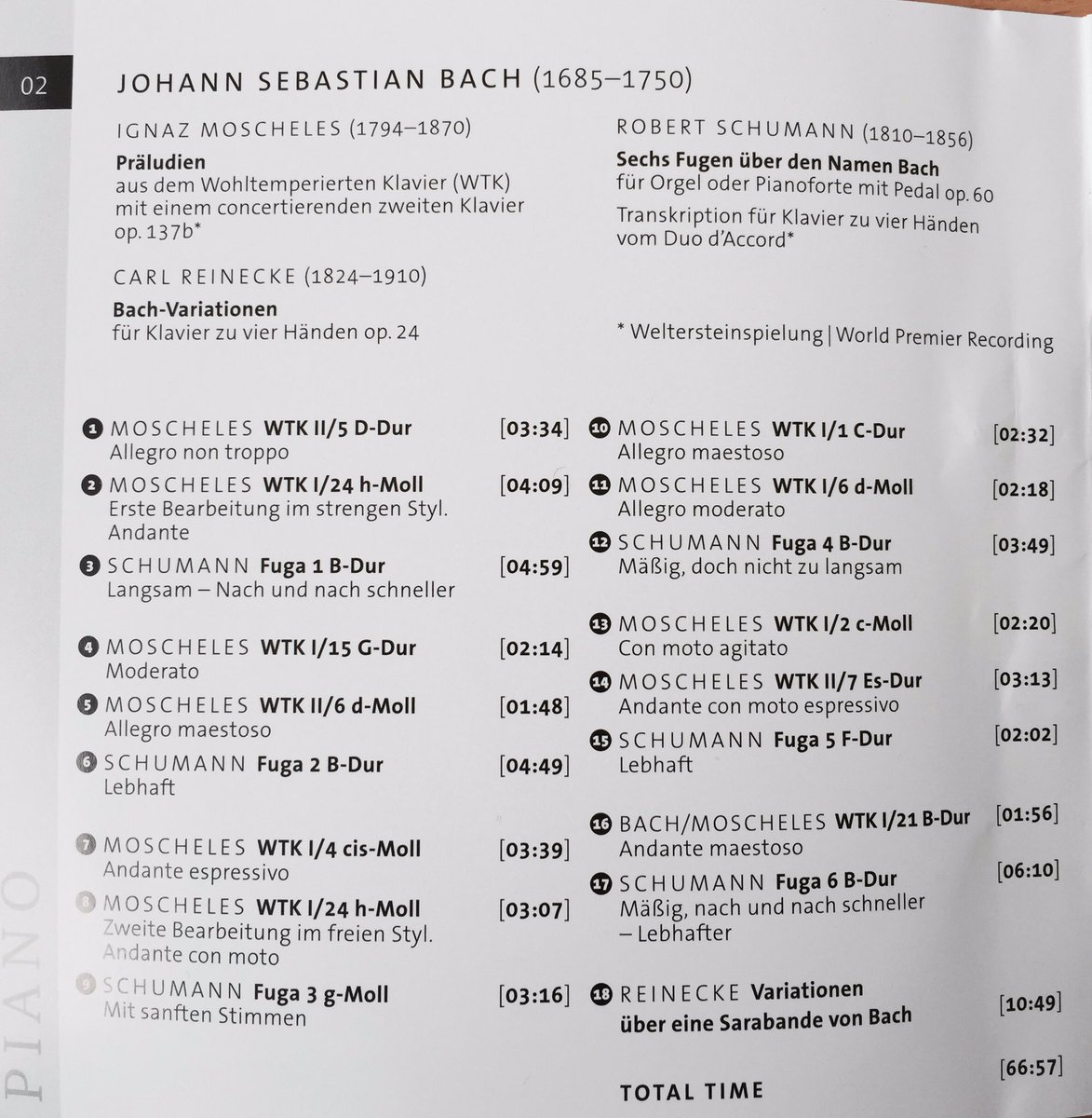 bastianellijero's tweet photo. Belle découverte d'un CD original : les préludes de #Bach revus et augmentés pour 2 pianos par Moscheles #SWRMusic https://t.co/Kqpq5yaUHP