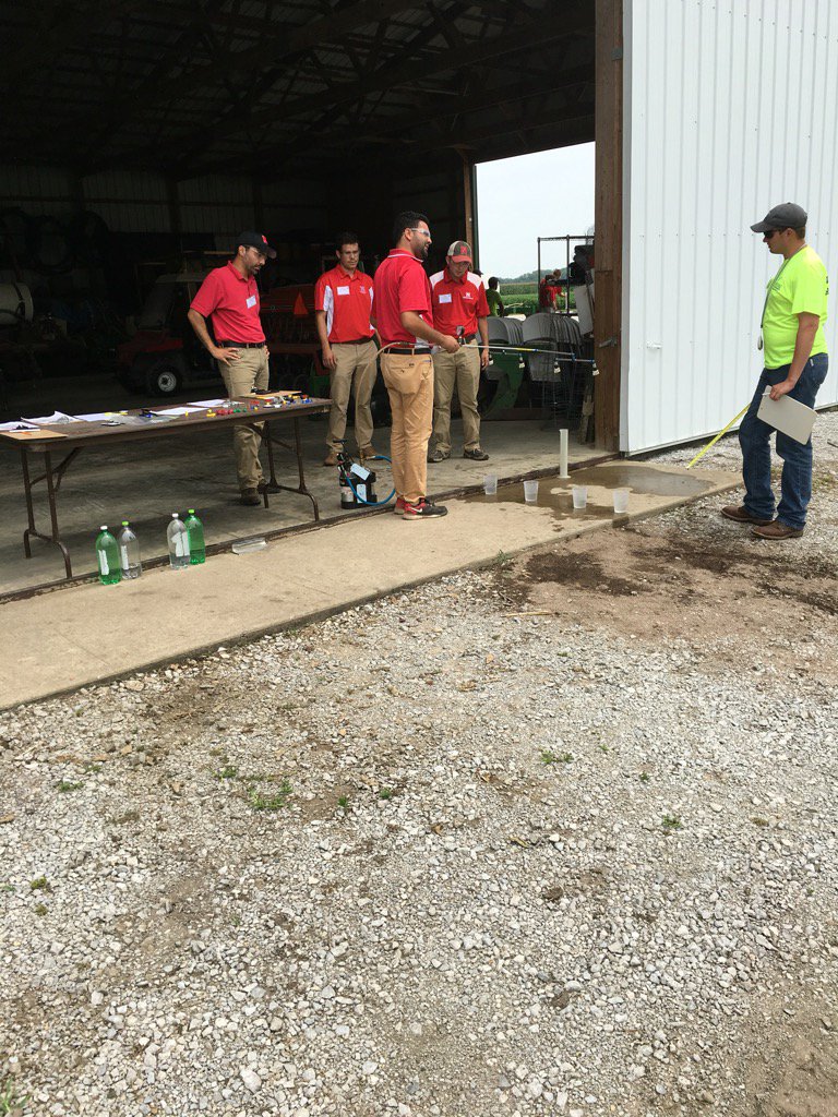 UNLWeedSci's tweet photo. NCWSS weed contest sprayer calibration. UNL grad team 2. #unlweedsteam https://t.co/bdVFLSzZRR