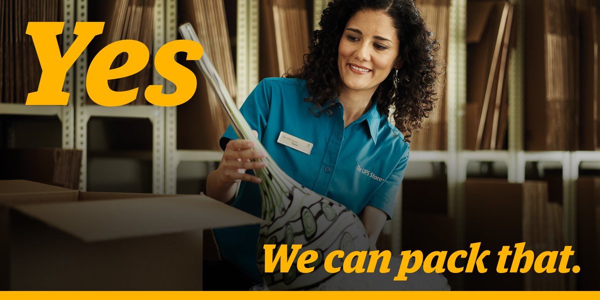 TheUPSStore's tweet photo. Packing your oddly shaped items is what we live for. No matter the shape or size. Bring it in. We'll figure it out. https://t.co/JaFbkcd6dt
