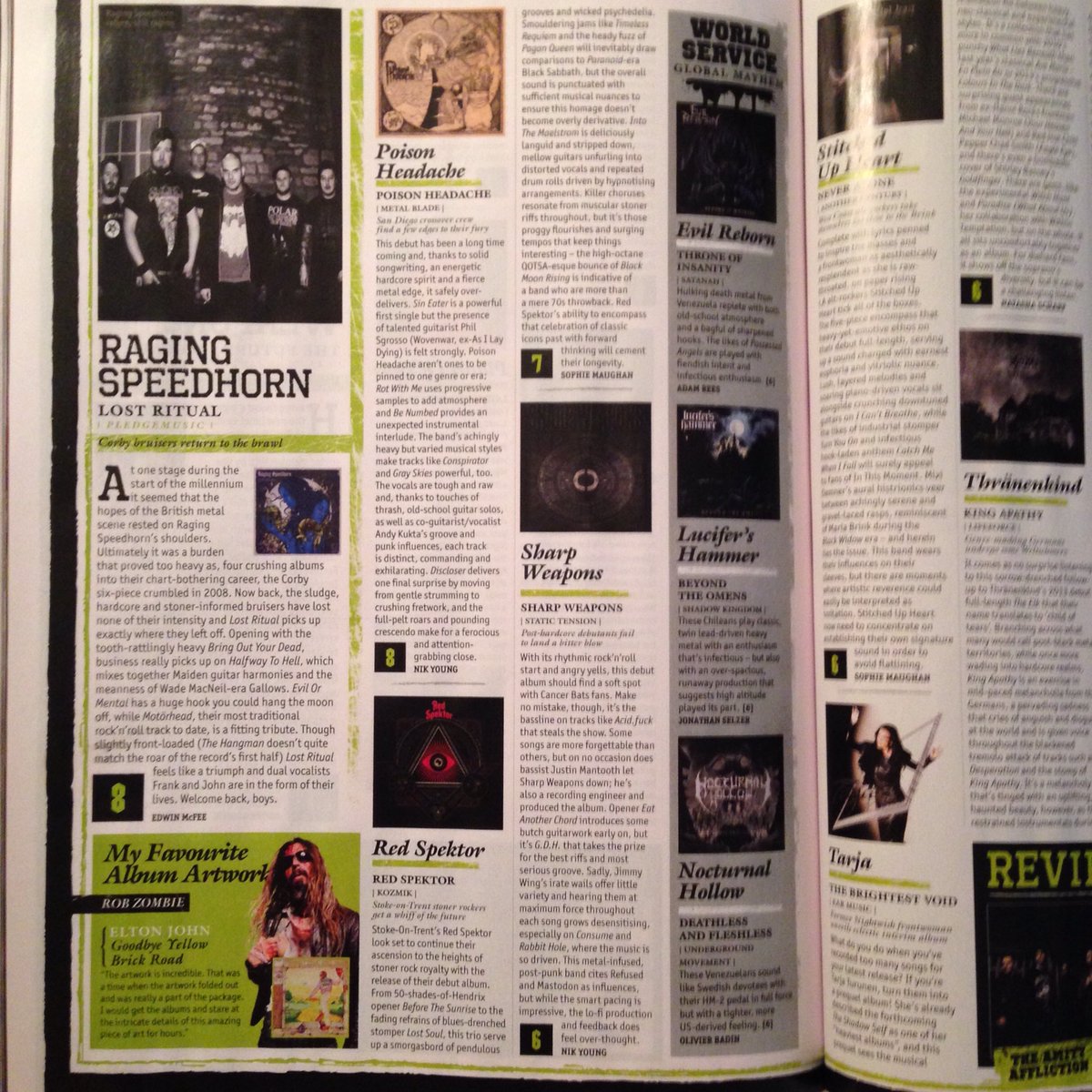 SharpWeapons's tweet photo. Pick up the August issue of Metal Hammer. You gotta love a reviewer critiquing vocals on a song with no vocals. https://t.co/mGg2zai9qM