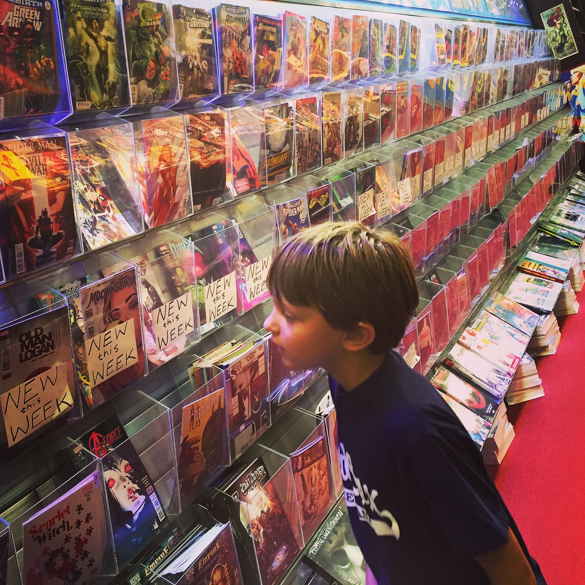 365redbank's tweet photo. When your kid's a #superhero nerd you praise the name of @The_SecretStash. #redbank #comics #summerreading https://t.co/xwl1uyjaxW