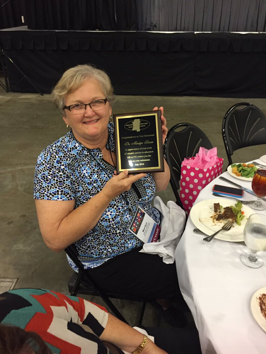 rcumsu's tweet photo. The RCU's @MarilynBowen3, who is retiring this year, honored for her years of service. She will be missed! #MSACTE16 https://t.co/ctgZJpdkdH