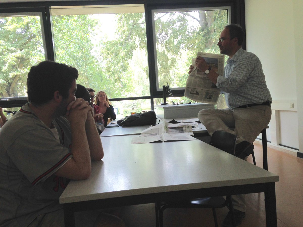 ProfWallaceSC's tweet photo. @USCUpstate students meeting with a local Magdeburg journalist in Germany. #USCGermany https://t.co/wUmdkHjhwW