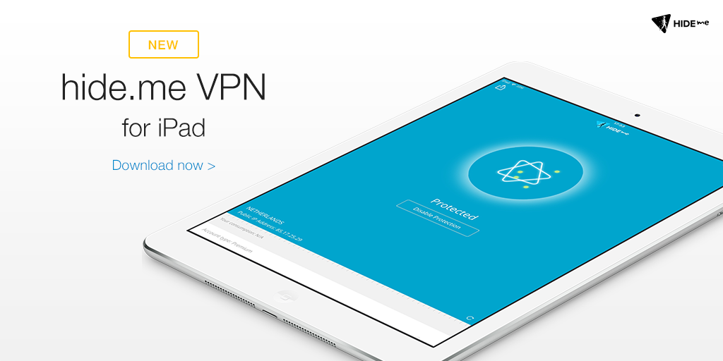 thevpncompany's tweet photo. hide.me released a new iPad VPN app with incredible features & highly-enhanced UI. #iPadVPN https://t.co/btEIlJPT9R https://t.co/OJPdtLD0Jw