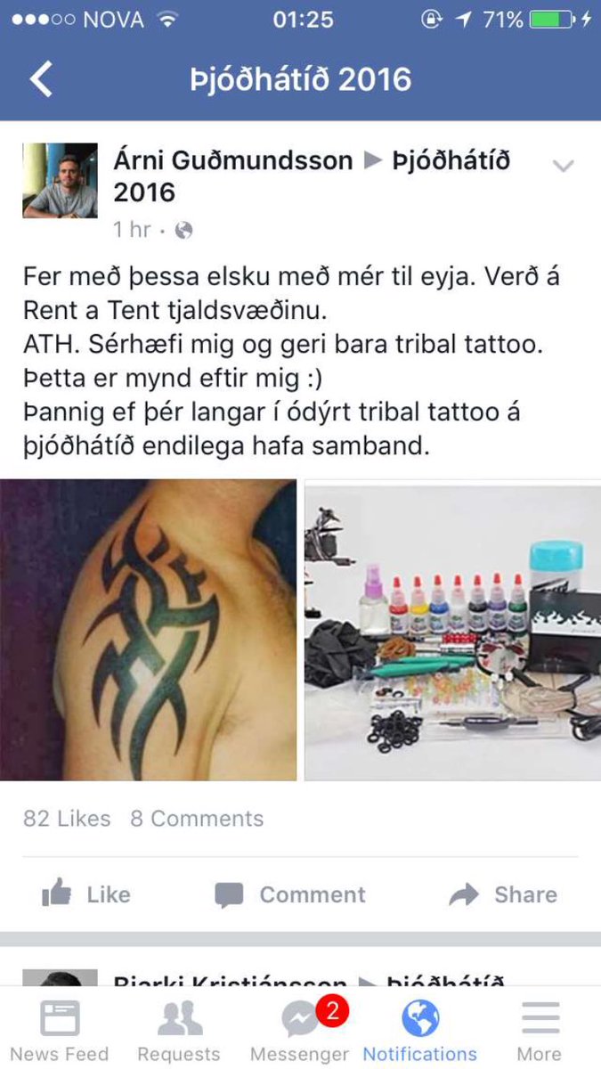 SoliHolm's tweet photo. Eina ástæðan fyrir því að ég er ekki löngu búinn að fá mér Tribal Tattoo er hvað það er fjandi dýrt. https://t.co/Eise2FEivO