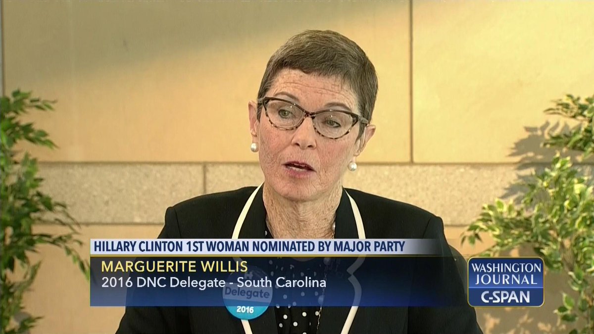 cspanwj's tweet photo. .@RoebuckJohnnie @ArkDems &amp; @Marg_Willis @scdp talk about what #HillaryClinton's nomination means for women https://t.co/wonHabep2G
