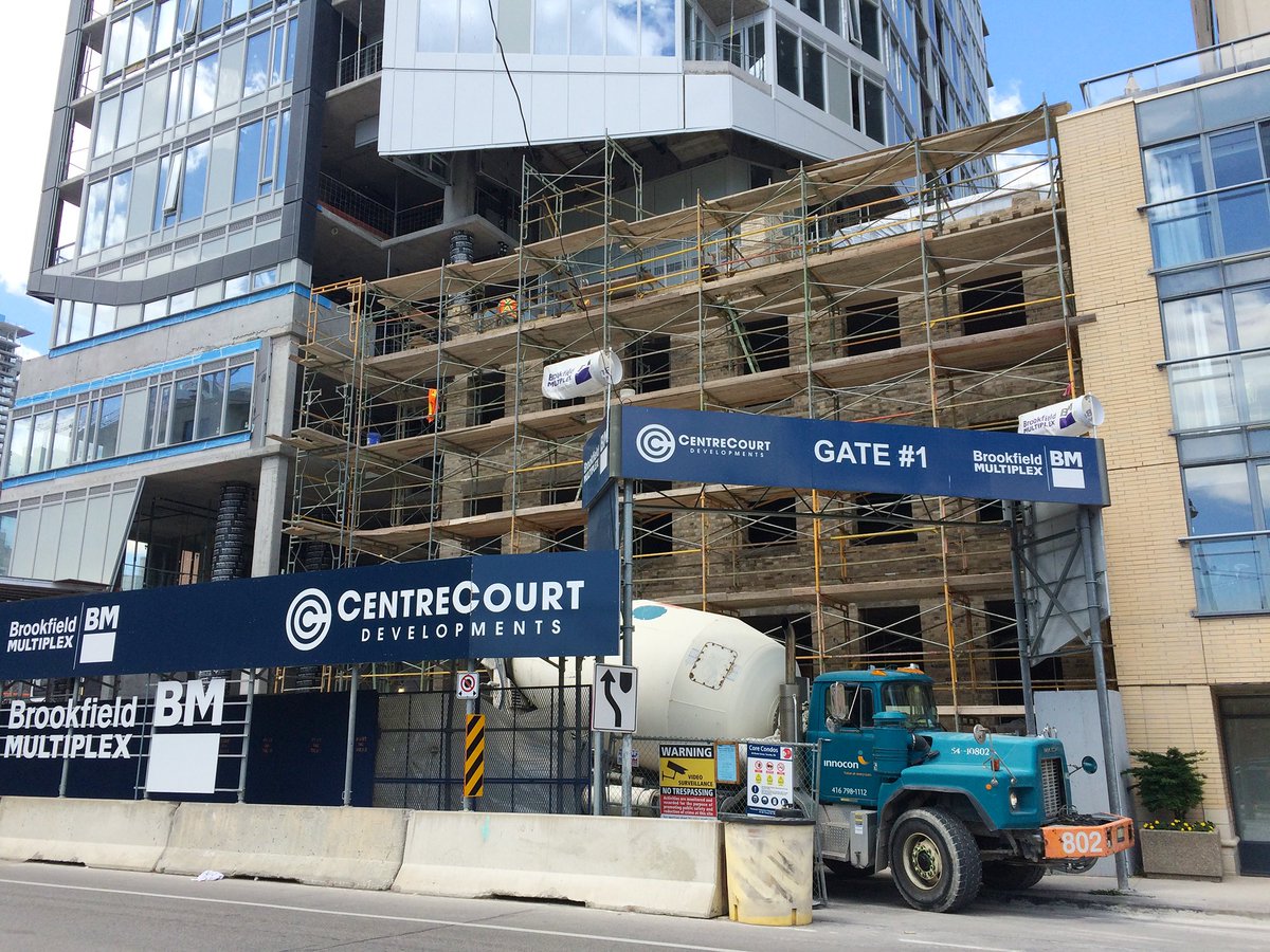 CentreCourtInc's tweet photo. Masonry work on #CoreCondos heritage house is complete & the roof & windows will be done end of Aug. #DTcore https://t.co/YAI1hb7tj5