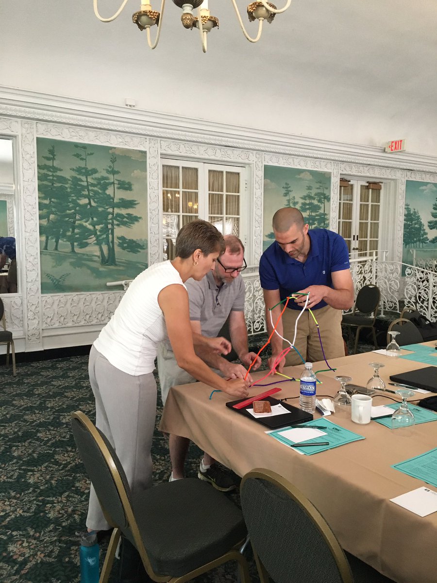 J_Sobers's tweet photo. STEM Challenge with pipe cleaners #principalsretreat #saratoga @ONCBOCES @AnnePal2 https://t.co/6xI0cWHJyD