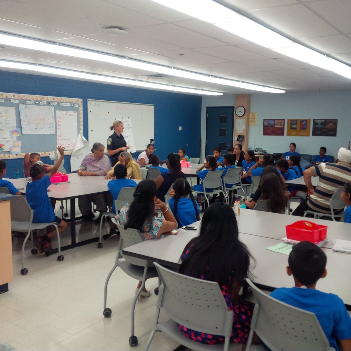 Peel Regional Police share valuable information about Internet safety at Eagle Plains Camp SAIL program.