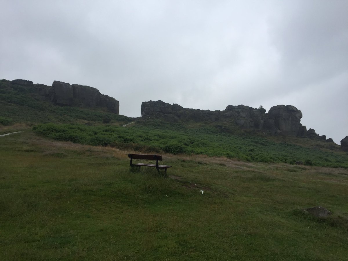 WRPsocial's tweet photo. On Ilkley moor bah t'at! Awful weather for an outdoor film shoot! And no I don't have a hat, or hood! 🌧🌧🌧😩 https://t.co/SU8Y18kVBu