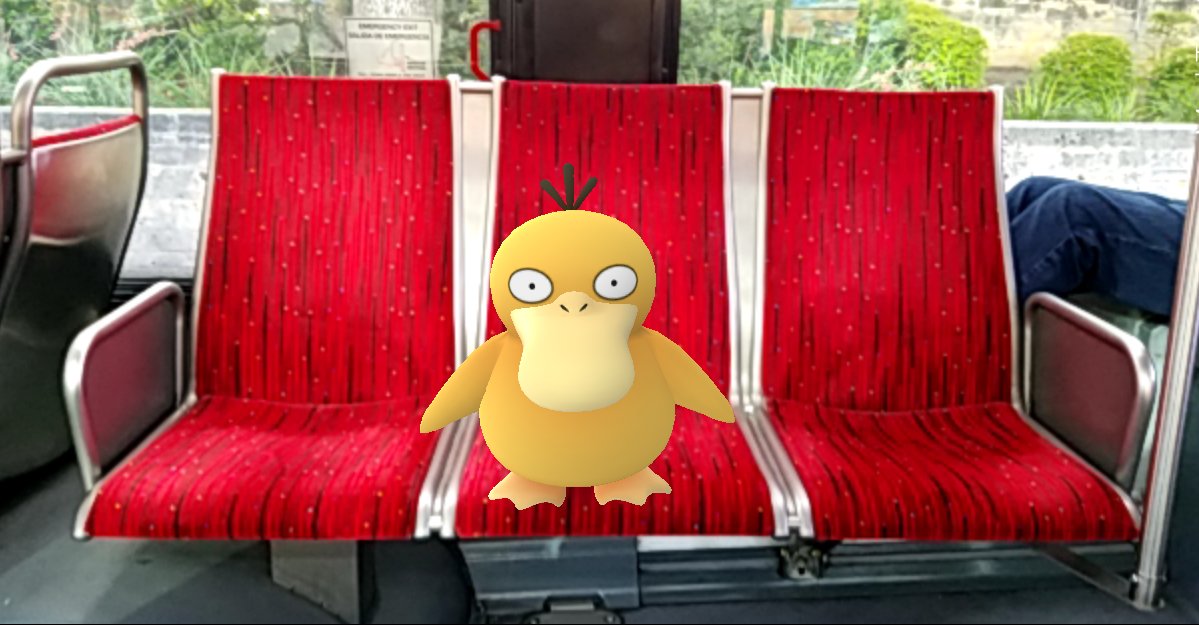 markteschauer's tweet photo. Caught a Psyduck this morning on the #metrorapid by UT. Thanks for the wifi and transit @CapMetroATX! https://t.co/b91MY1XJXH