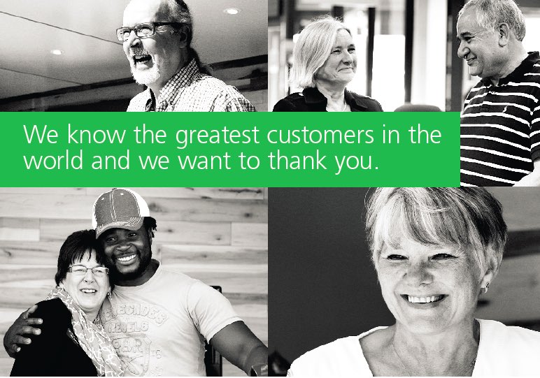 TD_Canada's tweet photo. Great customers inspire great customer service. Join as we celebrate the best customers in the 🌎 today! #TDThanksYou https://t.co/adlkv48pYU