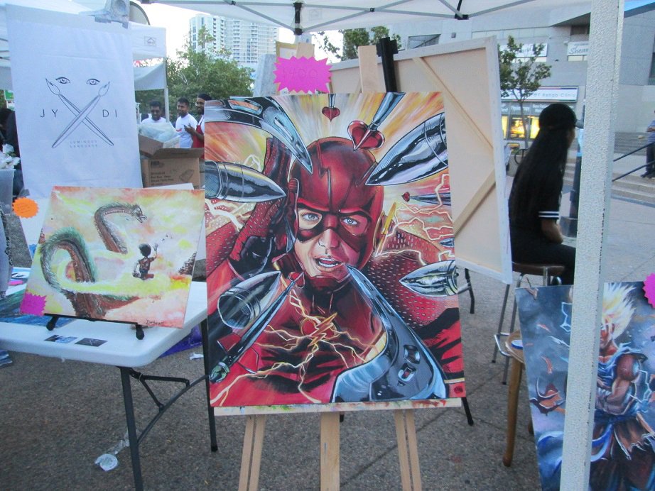 HelenStratigos1's tweet photo. Superheroes theme in Scarborough. :) Great artwork seen @ Sri Lankan festival #kothufest: #ScarbTO #TOarts @scararts https://t.co/EOV71jDuj5
