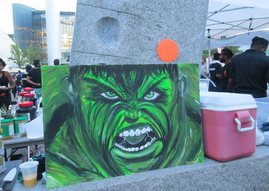 HelenStratigos1's tweet photo. Superheroes theme in Scarborough. :) Great artwork seen @ Sri Lankan festival #kothufest: #ScarbTO #TOarts @scararts https://t.co/EOV71jDuj5