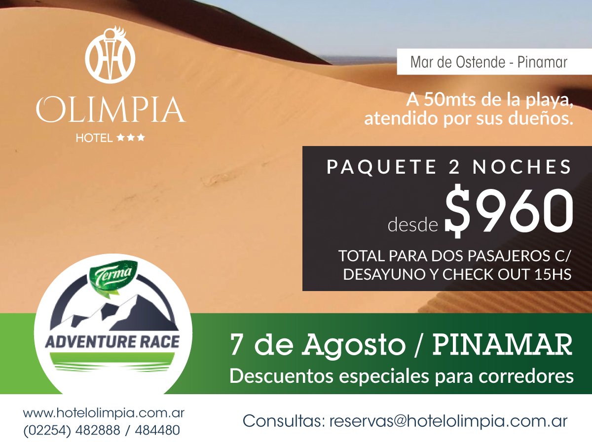 Olimpia_Pinamar's tweet photo. #TermaAdventureRace #ClubDeCorredores #AdventureRace #Running #Promociones #Corredores #Maraton #Playa #Pinamar https://t.co/WZmNzlSkVG