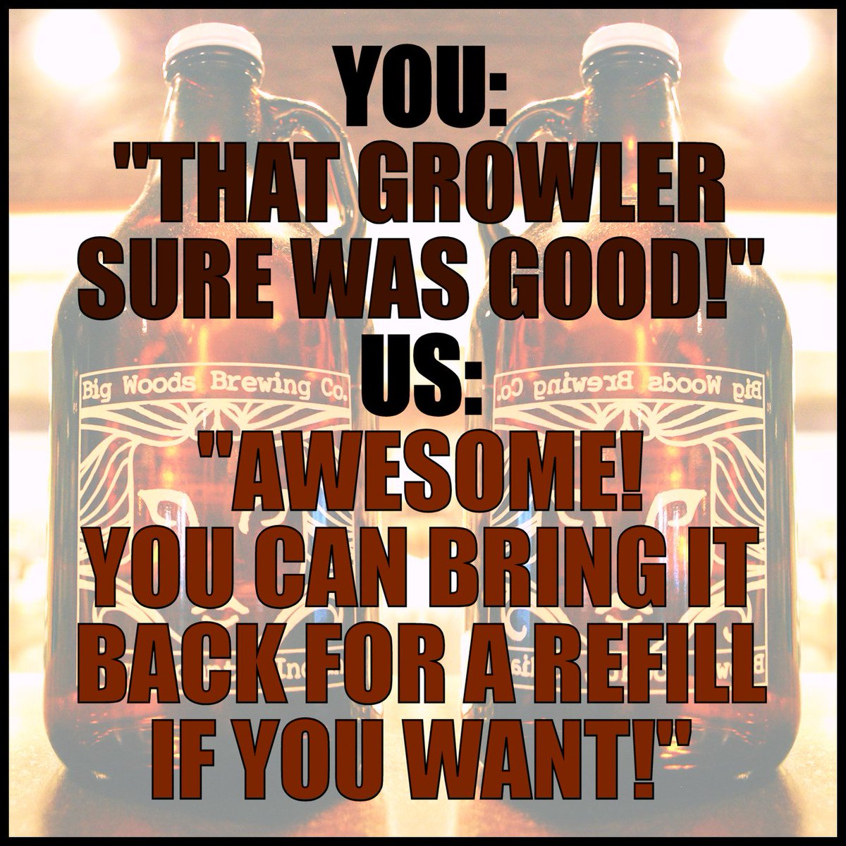#ThirstyThursday: $9 growler refills all day; #LiveMusic at #BigWoodsPizza from #TimMeyer, 7-9 p.m.