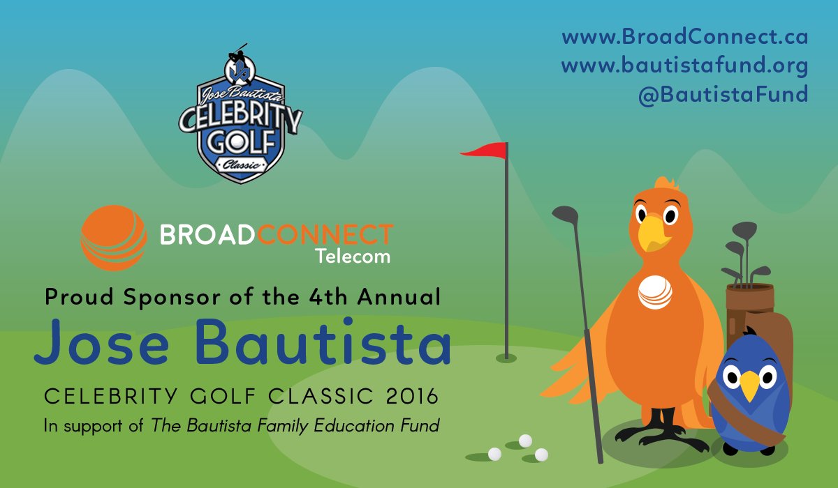 Broad_Connect's tweet photo. .@Broad_Connect is pleased to be a sponsor at the 4th annual Jose Bautista Celebrity Golf Classic! @BautistaFund https://t.co/ElnwfF3eUy