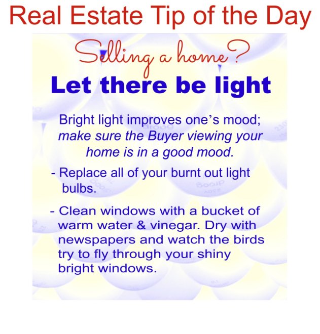 RealEstateMW's tweet photo. #RealEstateTip from https://t.co/M8VYBVKcGW - "Let there be light." #ThursdayThoughts https://t.co/N83VMqS6oz