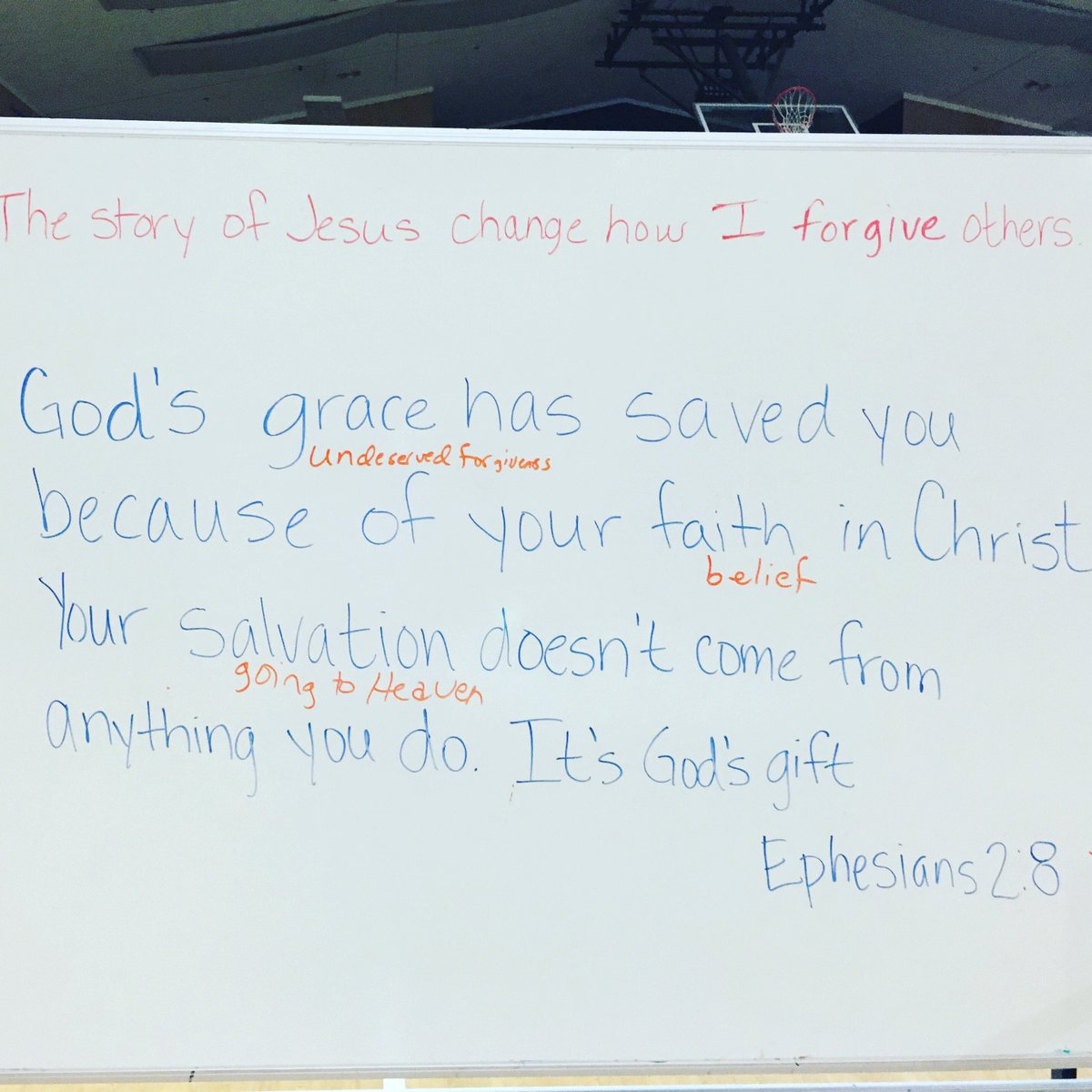 BaseCampPeak's tweet photo. Saw this today. What our tweeners ministry is learning, but all of us need to hear this. #grace #forgiveness #jesus https://t.co/NnOjl0brju