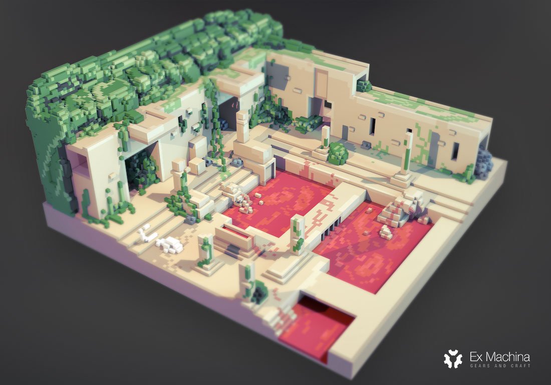thibaultsimar's tweet photo. Just made an old Inca temple in #voxel ... and recorded the process for a future video tutorial. #magicavoxel #yeah https://t.co/AjmlQTMR7t