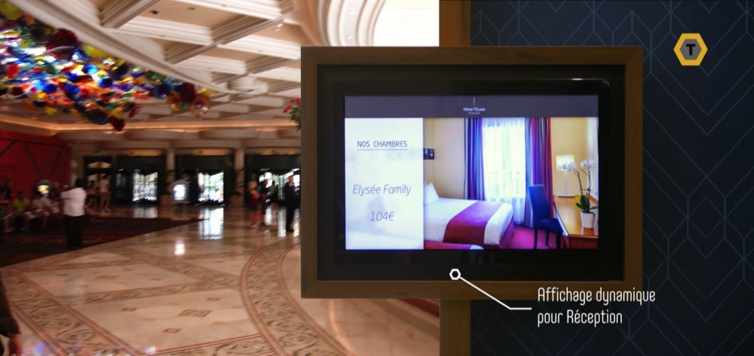 TabhotelTech's tweet photo. L'affichage dynamique dans le lobby pour mettre en valeur les chambres &amp; suites de l'hôtel !
#hoteltech #FrenchTech https://t.co/kFbS1LeQpi