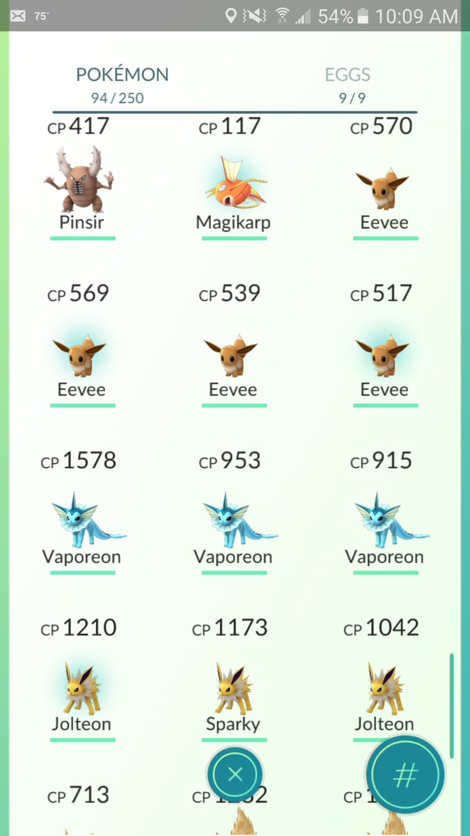 kllrfluffybunny's tweet photo. Who needs Eevee's? Everywhere in my area. @teamvalor_go @TeamInstinct_Go @TeamMystic_Go @PokemonGOdaily #TeamValor https://t.co/rpWspOLYPo
