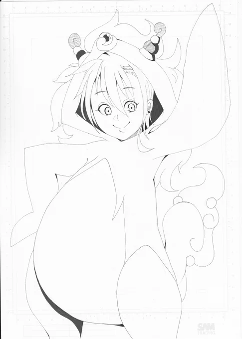 @namakotaruto 先ほどは素敵な三人目子ちゃんをありがとうございます♪勝手ながらわたくしも描かせていただきました!気に入っていただけたら嬉しいです♪ 