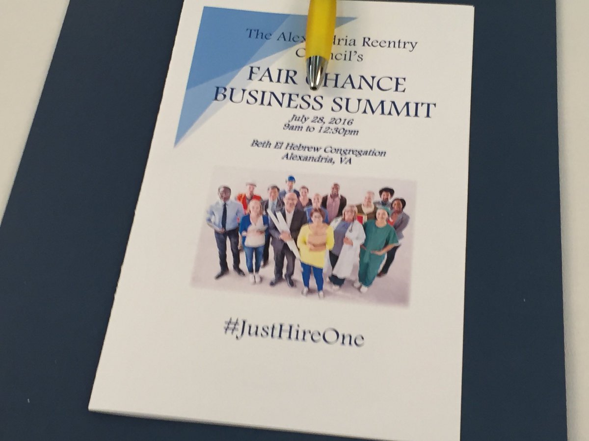 AlexVASheriff's tweet photo. Fair Chance Business Summit underway to encourage employers to #JustHireOne ex-offender @OARjustice @VADOC https://t.co/fEmWpbGZE8
